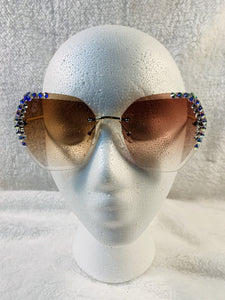 Rhinestone Rimless Sunglasses