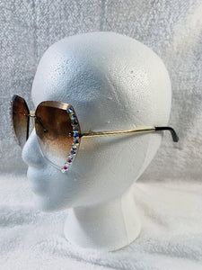 Rhinestone Rimless Sunglasses