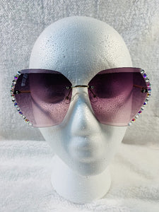 Rhinestone Rimless Sunglasses