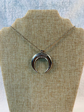 Load image into Gallery viewer, Silver Half Moon Necklace