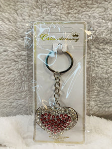 Heart Rhinestone Keyrings