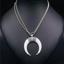 Load image into Gallery viewer, Silver Half Moon Necklace