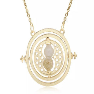 Rotating Hourglass Pendant Necklace