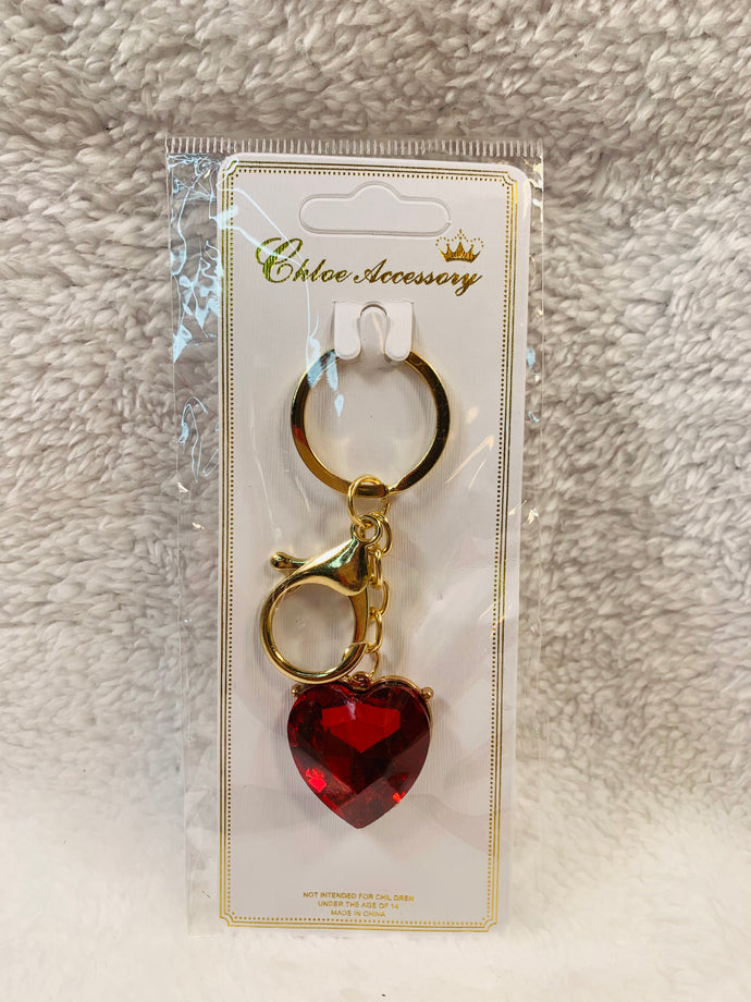 Small Heart Rhinestone Keyrings