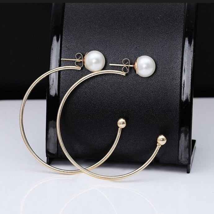 Pearl Circle Earrings