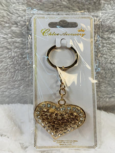 Heart Rhinestone Keyrings