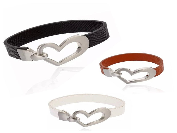 Heart Shaped Leather Bracelet