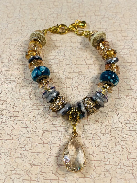 Gold Crystal Ocean Bracelet