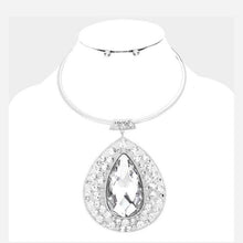 Load image into Gallery viewer, Oval Wire Rhinestone Choker Necklace