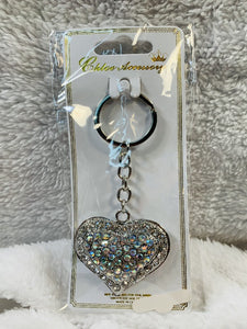 Heart Rhinestone Keyrings