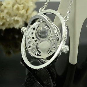 Rotating Hourglass Pendant Necklace