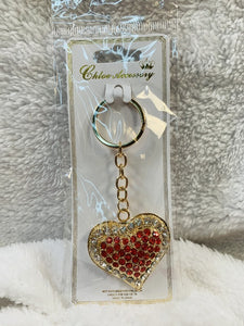 Heart Rhinestone Keyrings