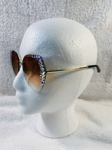 Rhinestone Rimless Sunglasses