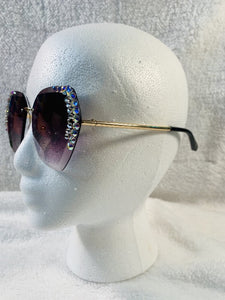 Rhinestone Rimless Sunglasses