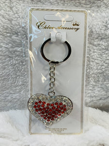 Heart Rhinestone Keyrings