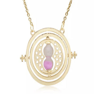 Rotating Hourglass Pendant Necklace