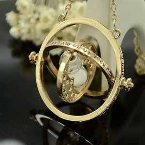 Rotating Hourglass Pendant Necklace