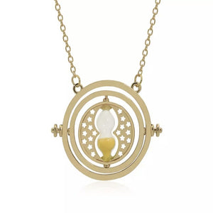 Rotating Hourglass Pendant Necklace