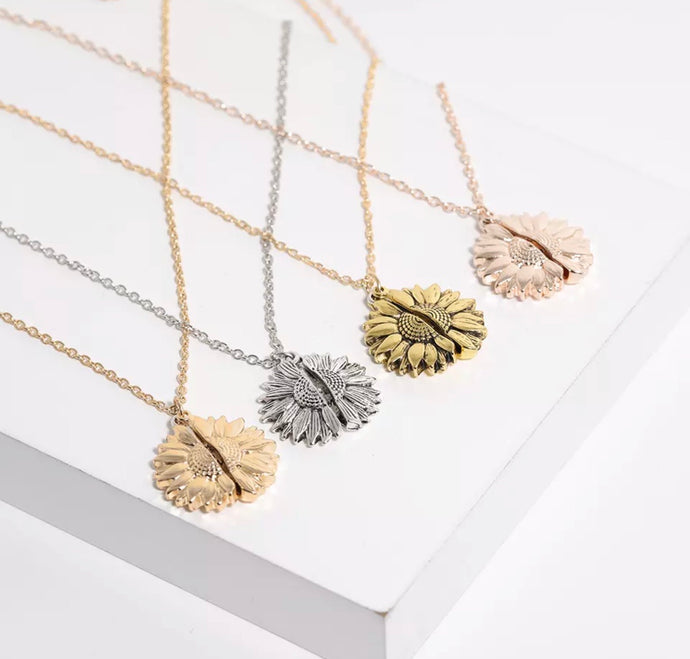 Sunflower Locket Necklace