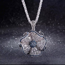 Load image into Gallery viewer, Silver Flower Necklace