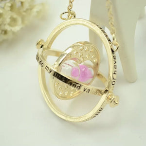 Rotating Hourglass Pendant Necklace