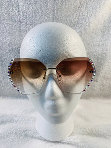 Rhinestone Rimless Sunglasses