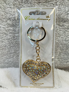 Heart Rhinestone Keyrings