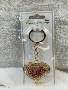 Heart Rhinestone Keyrings