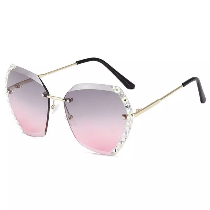 Rhinestone Rimless Sunglasses