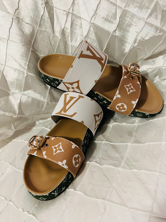 LV Inspired Bom Mule Sandal