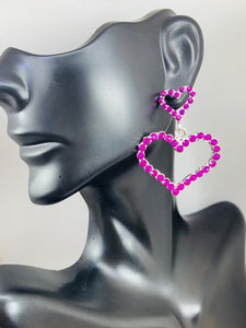 Rhinestone Heart Earrings