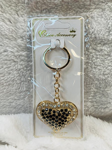 Heart Rhinestone Keyrings