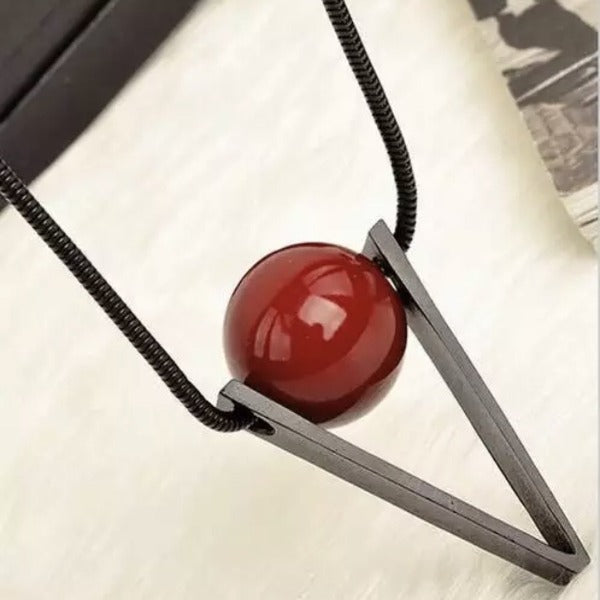 “V” Shape Ball Pendant Necklace