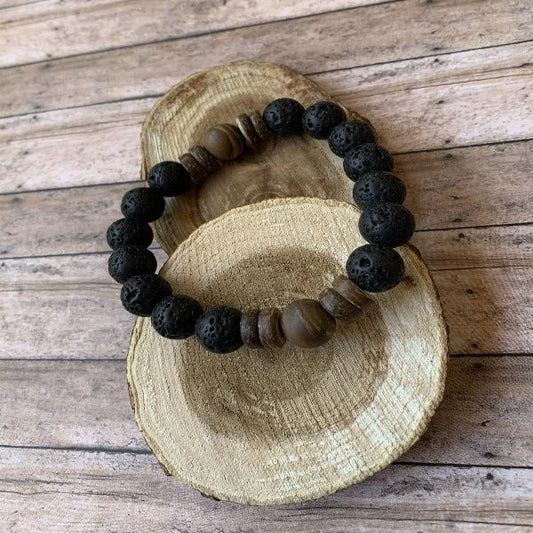 Dark Wood Marble Bracelet
